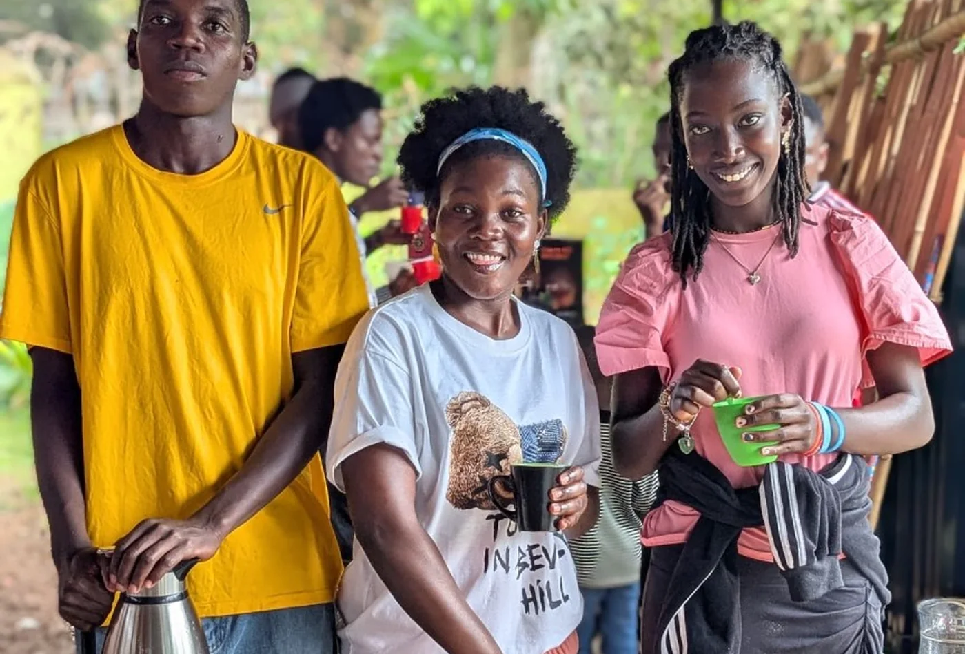 Young adults serving refreshments